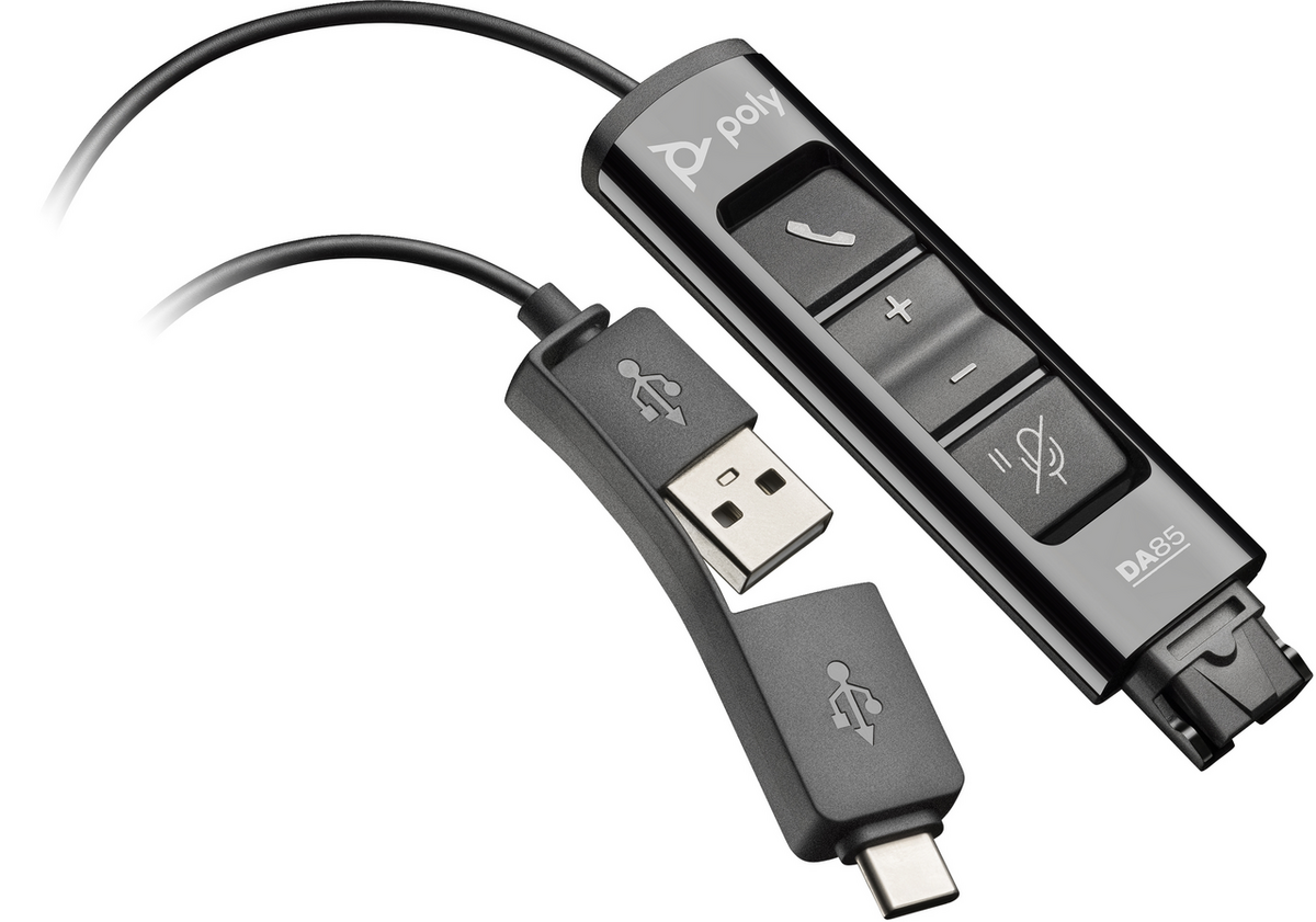 Plantronics/Poly Adapter DA85 USB to QuickDisconnect / 786C7AA Schwarz
