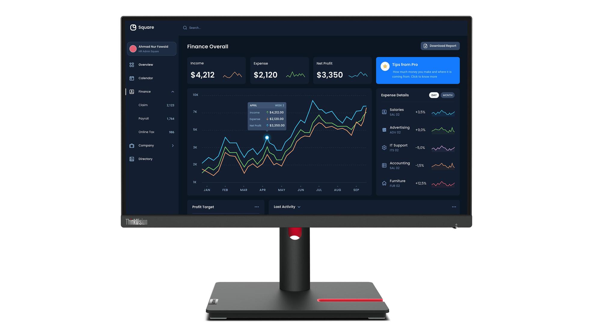 Lenovo Monitor T22i-30 / 63B0MAT6EU Negro 54,6 cm (21,5")