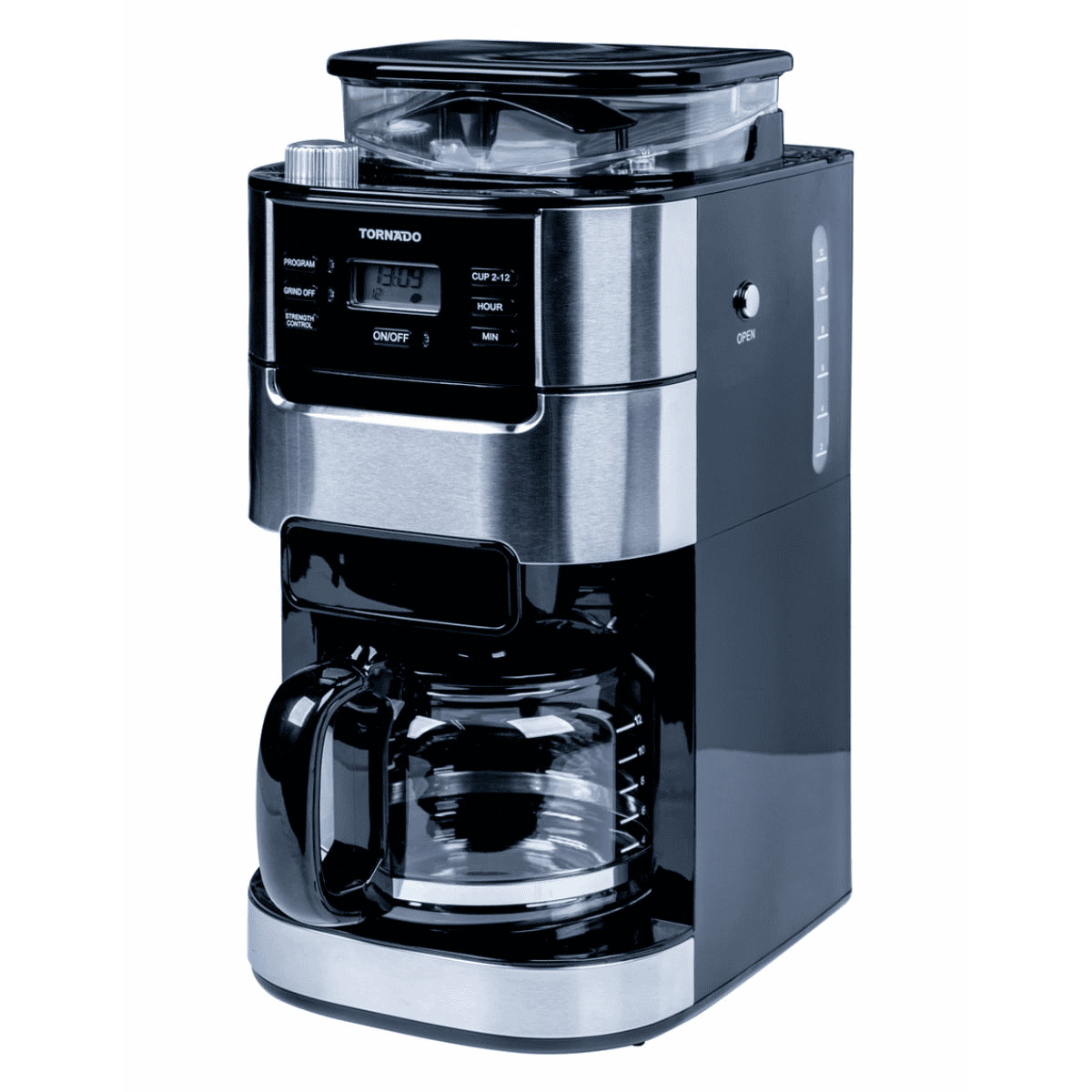 Tornado Filterkaffeemaschine TCM1025A-GS Edelstahl und Schwarz