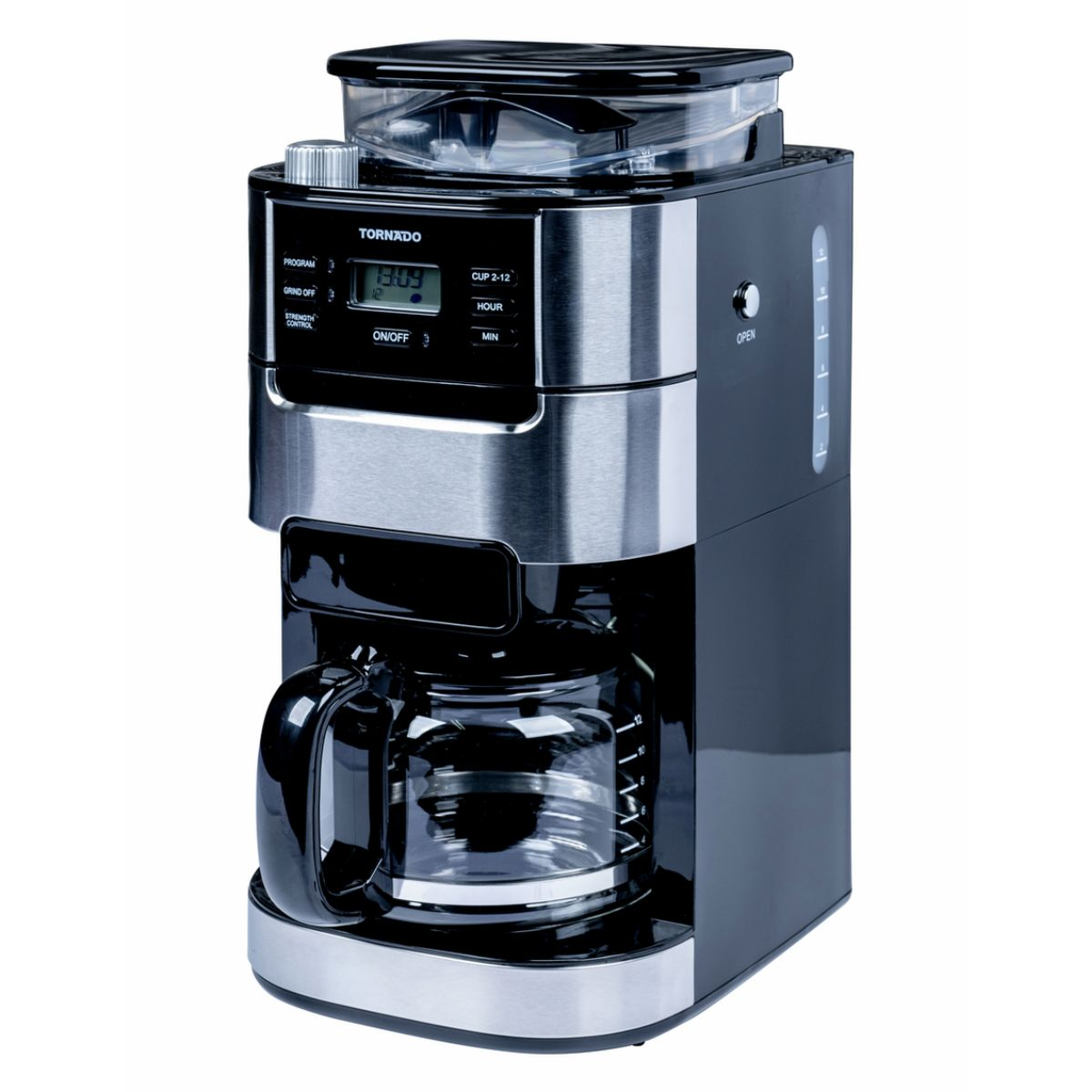 Tornado Filterkaffeemaschine TCM1025A-GS Edelstahl und Schwarz