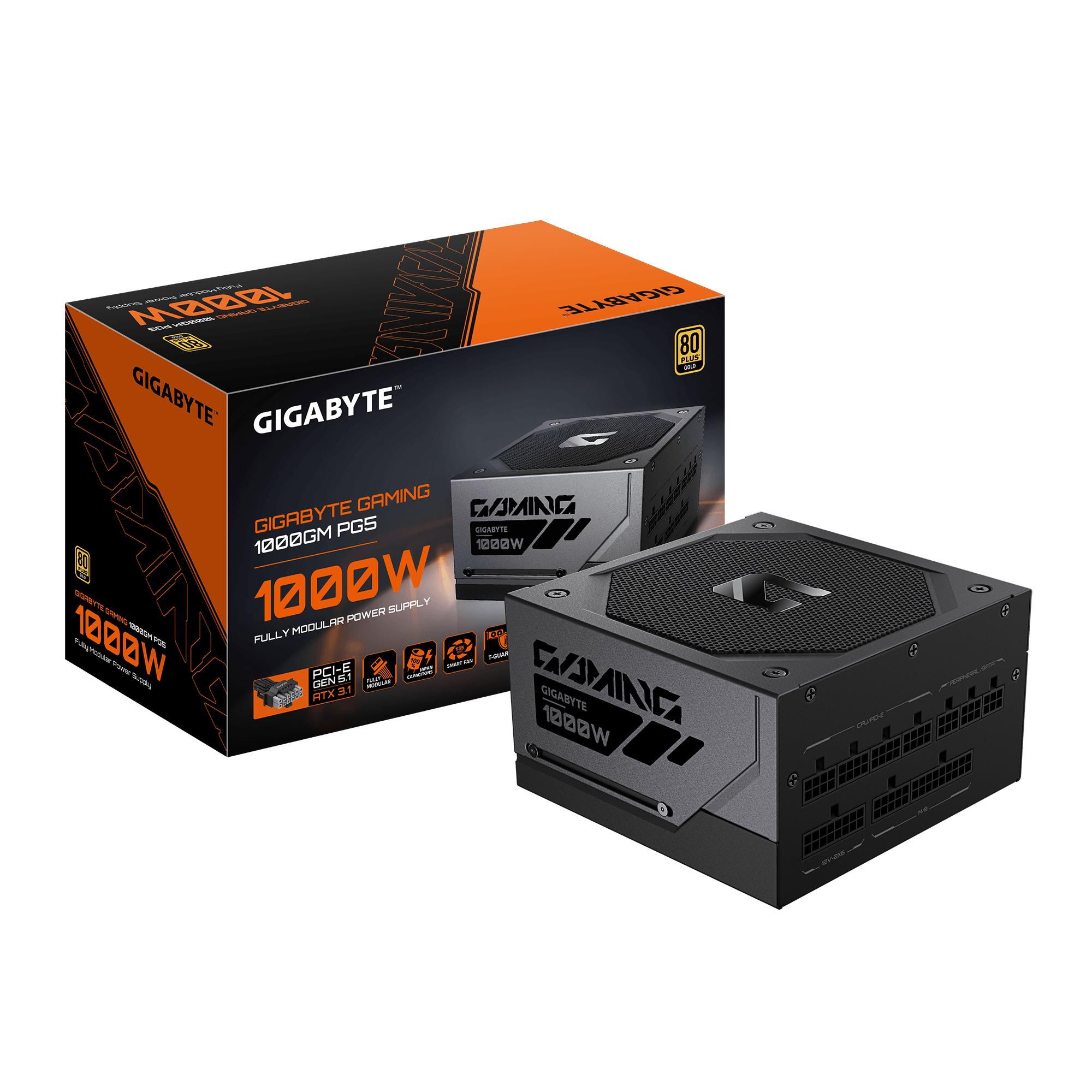 GIGABYTE Fuente de alimentación para PC GAMING 1000GM PG5 / GP-GME1000GM PG5 Negro
