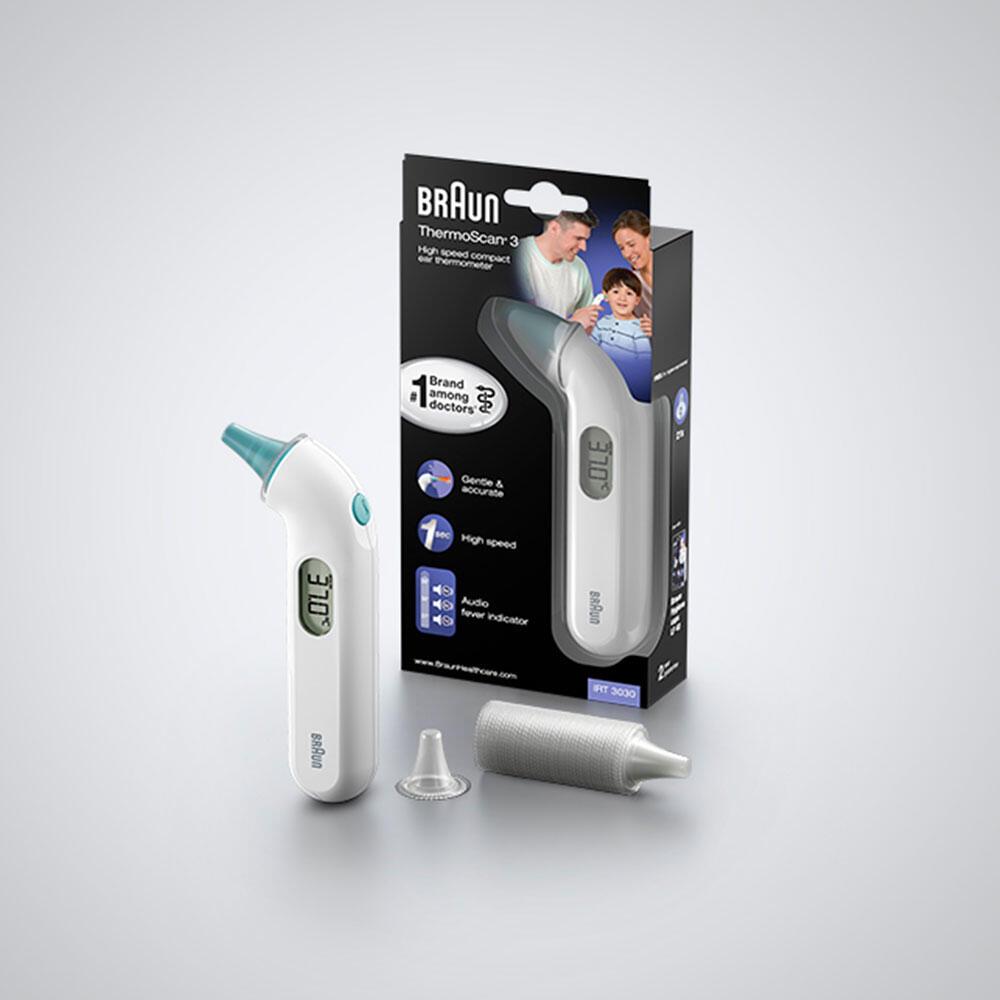 Braun Thermomètre médical ThermoScan 3 IRT3030 / IRT3030WE Blanc