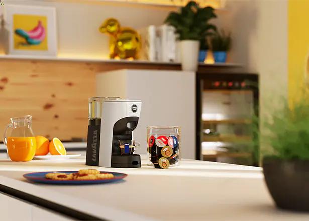 Lavazza Kapselmaschine LM 840 Tiny Eco / 18000533 Schwarz, Weiß