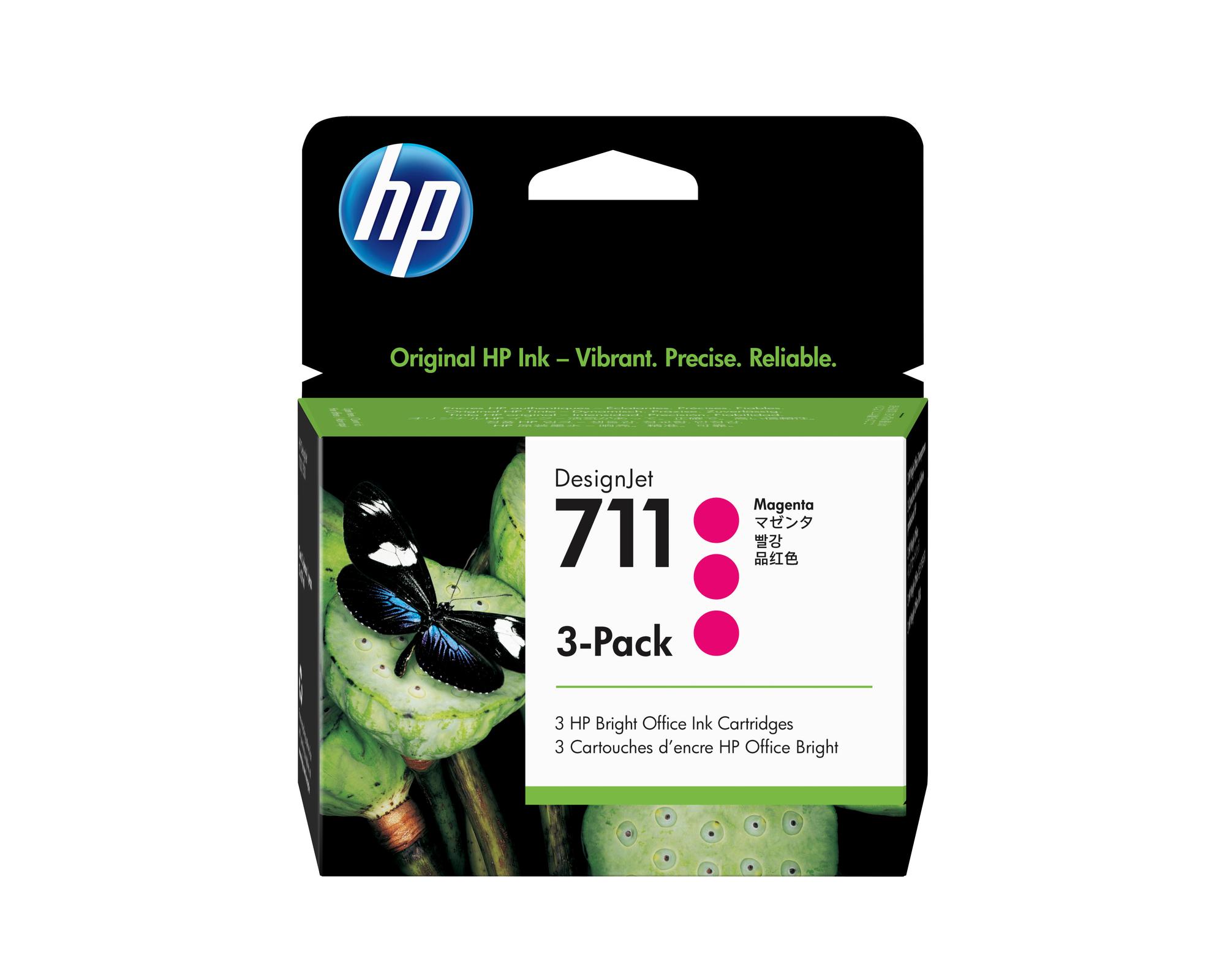 HP Encre 711 / CZ135A Magenta 3-Pack