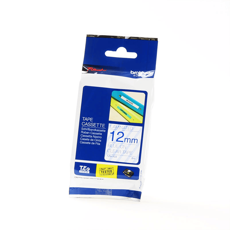 Brother Ribbon TZE-133 Blue on transparent
