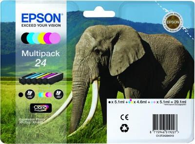 Epson Tinta 24 / C13T24284011 BK,C,M,Y,LM,LC Multipack