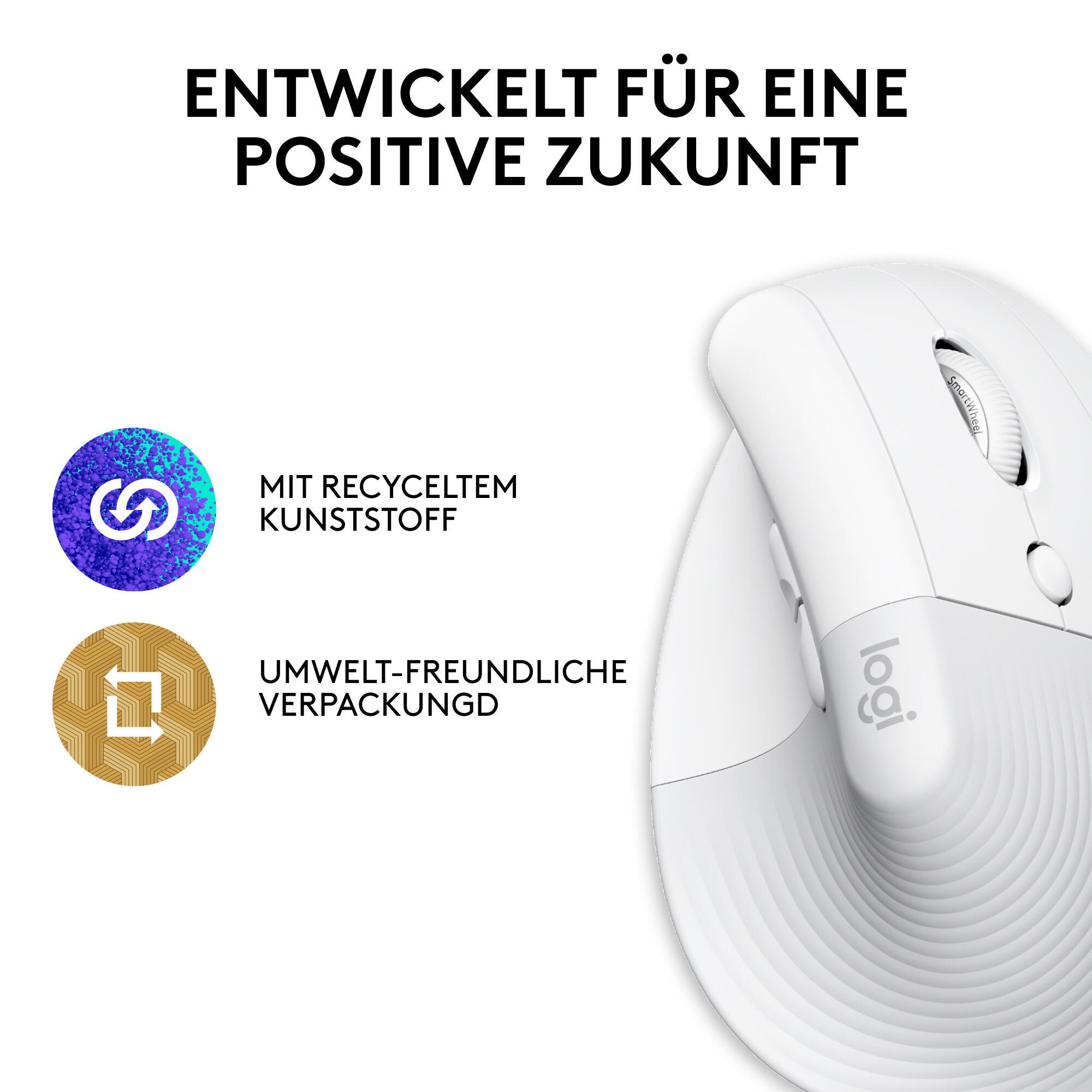 Logitech Maus Lift Vertical Mac / 910-006477 Weiß