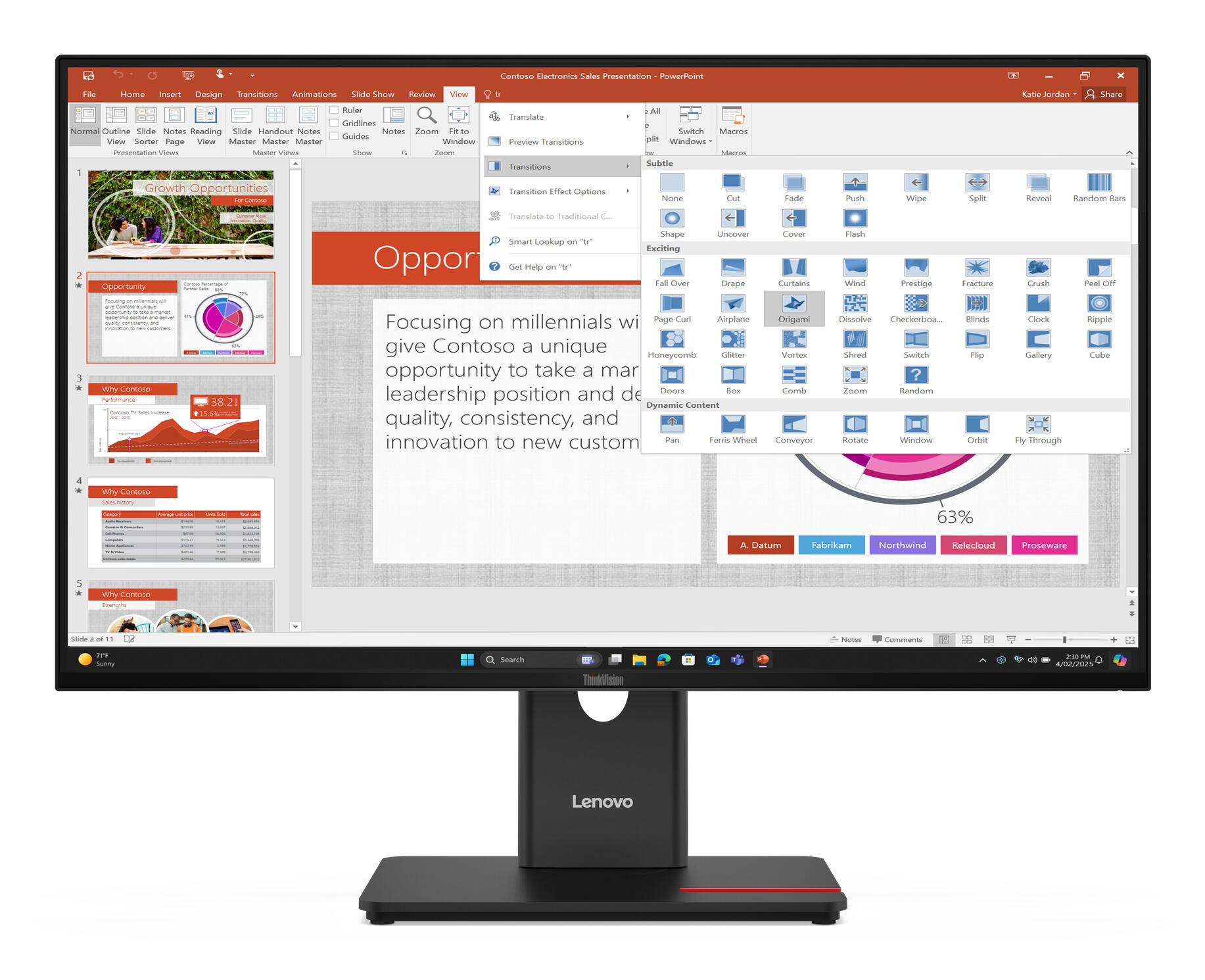 Lenovo Moniteur ThinkVision T27-40 / 64A5MAT6EU Noir 68,6 cm (27")