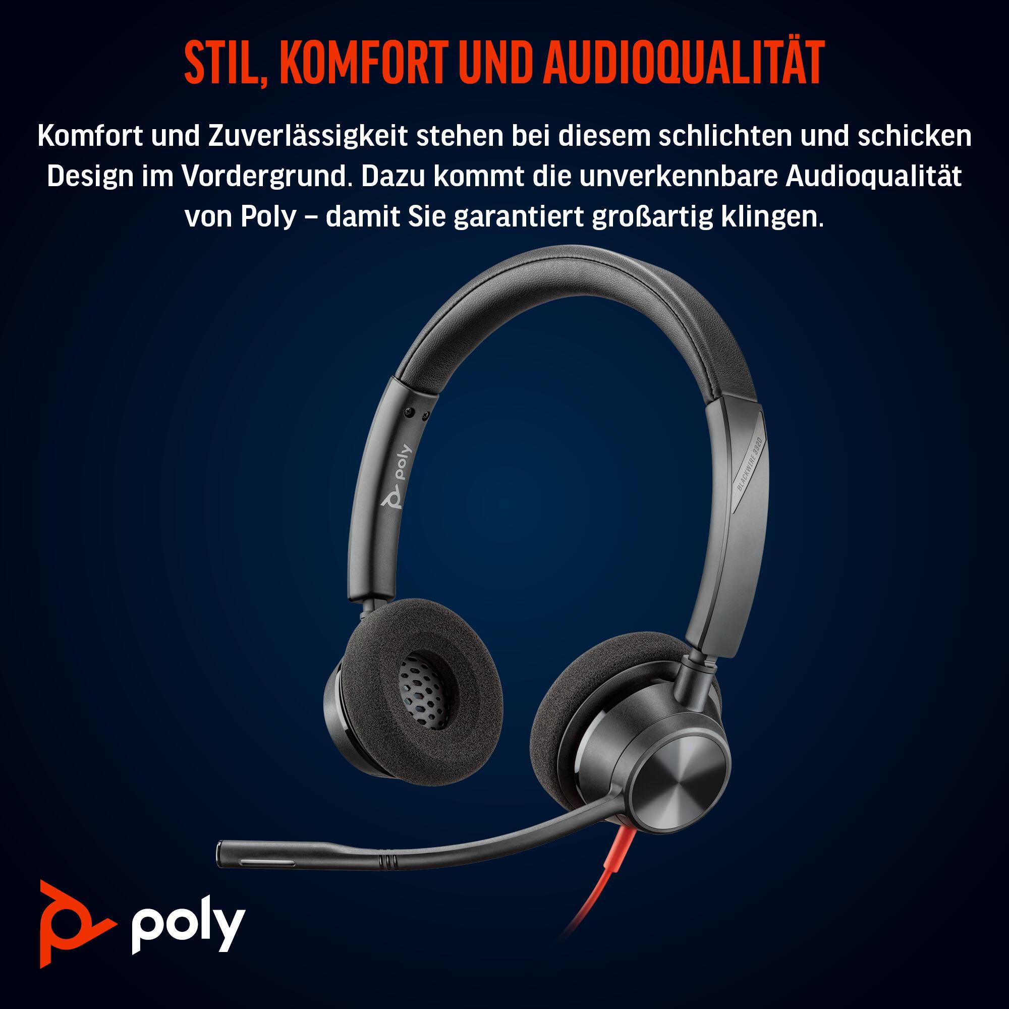 Plantronics/Poly Headset Blackwire 3320 MS / 8X220AA Schwarz