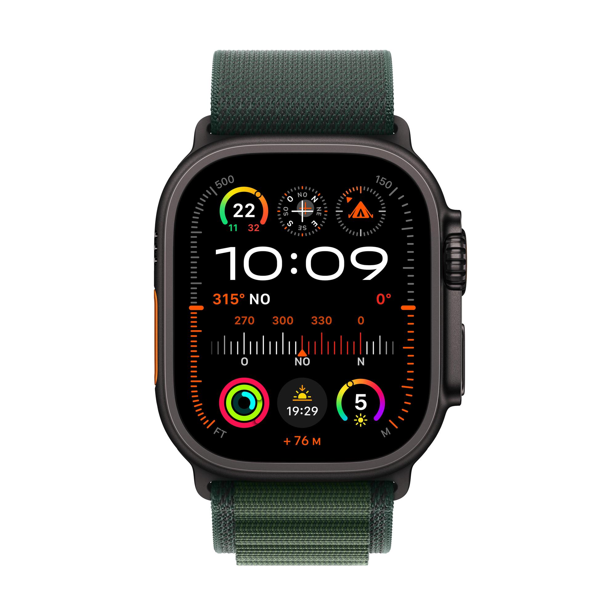 Apple Indossabile Watch Ultra 2 49mm Alpine / MX4R3FD/A Nero, verde