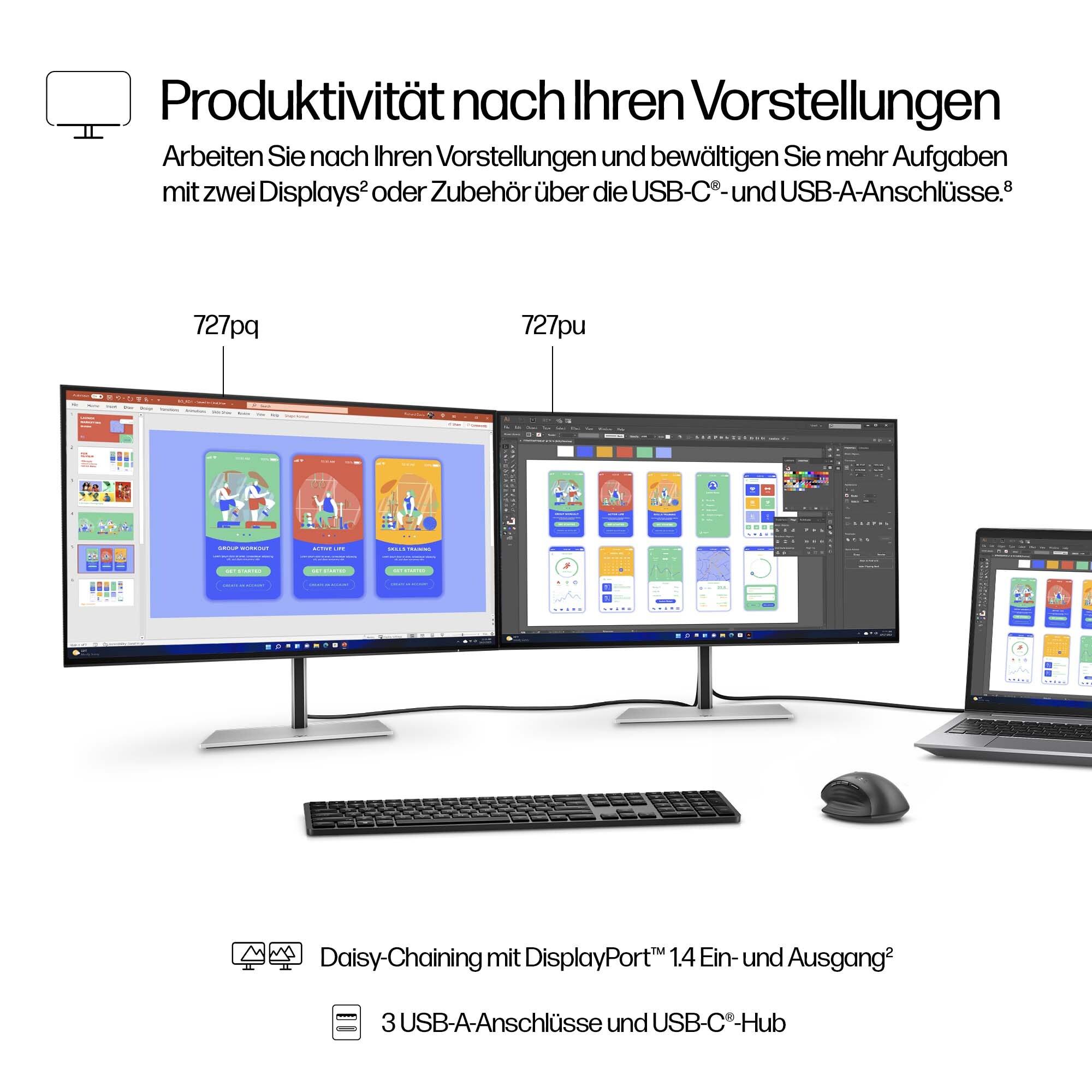 HP Monitor 727pq / 8J4D8UT#ABB Negro Standard 68,6 cm (27")