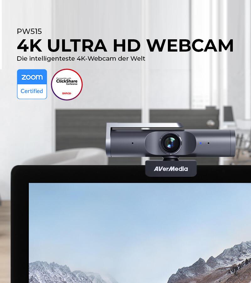 AVerMedia Webcam Wide Angle UHD / PW515 Schwarz