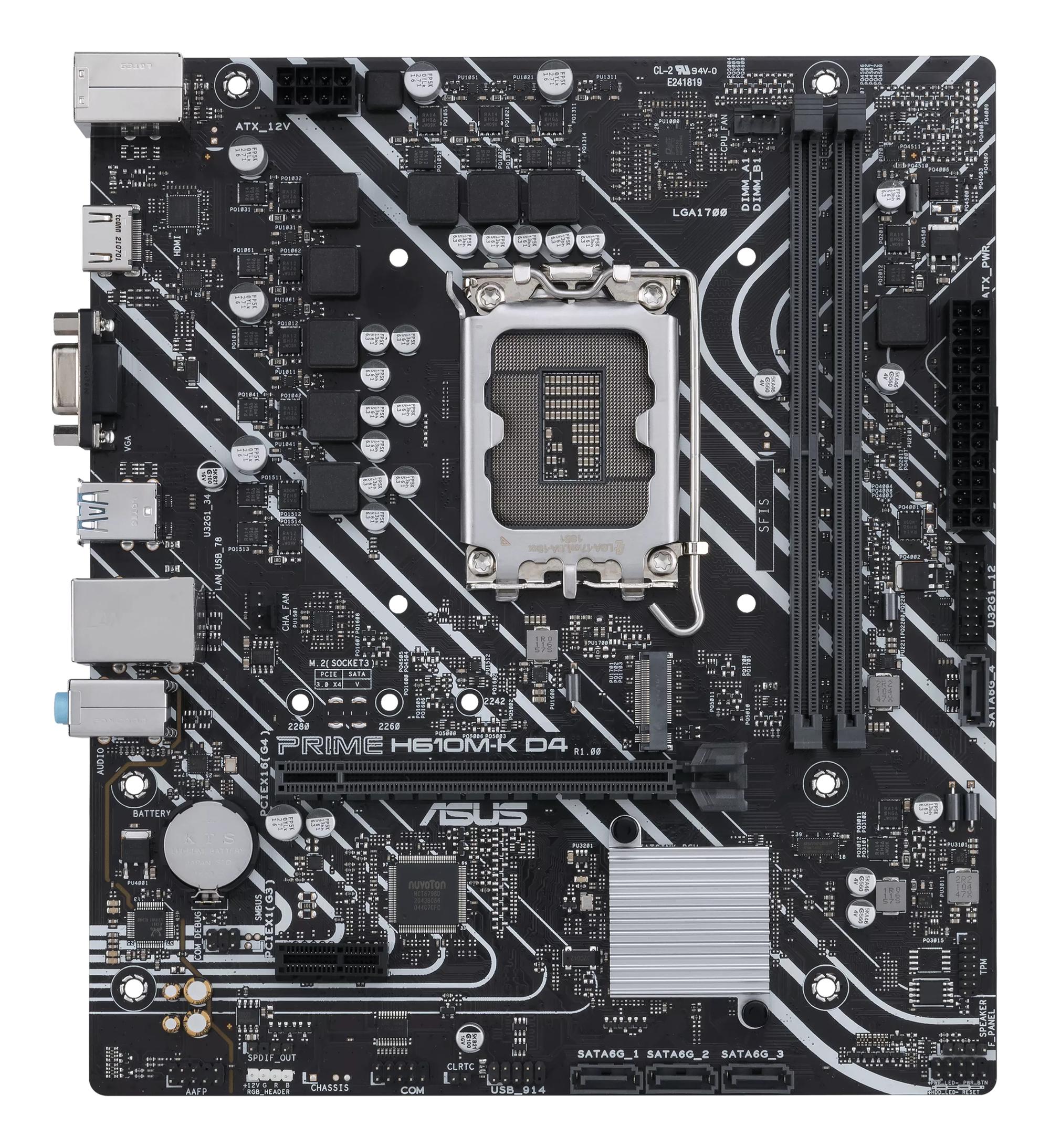 ASUS Mainboard PRIME H610M-K D4 / 90MB1A10-M0EAY0 Schwarz