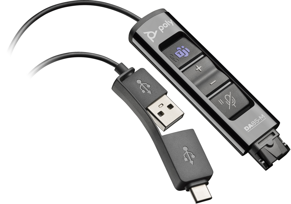 Plantronics/Poly Adapter DA85-M USB to QuickDisconnect / 786C8AA Schwarz