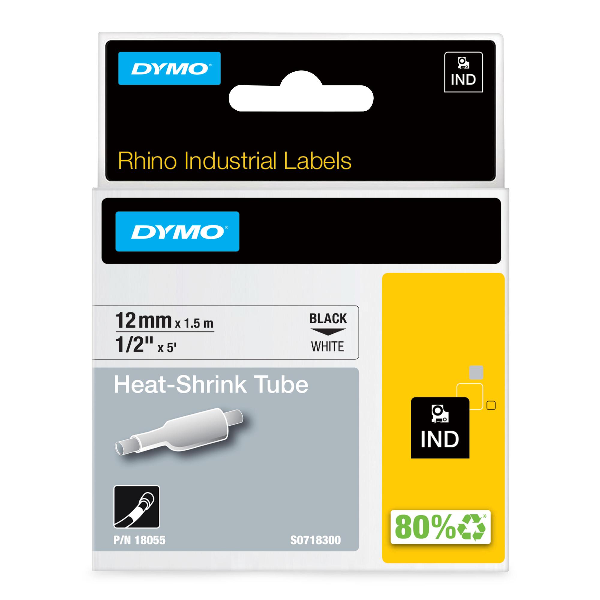 DYMO Tubo retráctil 18055 Negro, blanco