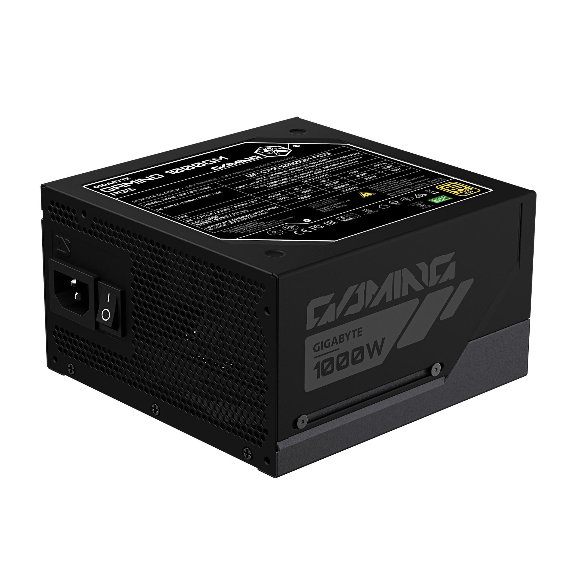 GIGABYTE Fuente de alimentación para PC GAMING 1000GM PG5 / GP-GME1000GM PG5 Negro