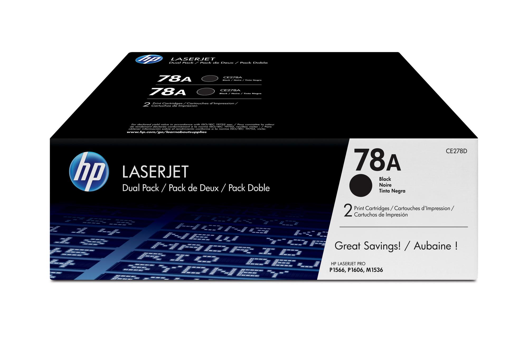 HP Toner 78A / CE278AD Black Doppelpack