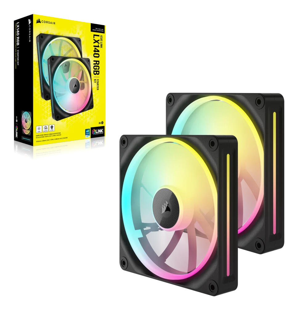 Corsair Ventilatore LX140 RGB / CO-9051028-WW Nero Doppelpack
