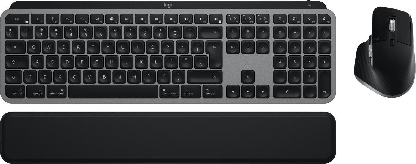 Logitech Set de ratón y teclado MX Keys S Combo für Mac / 920-012845 Aluminio, negro Standard