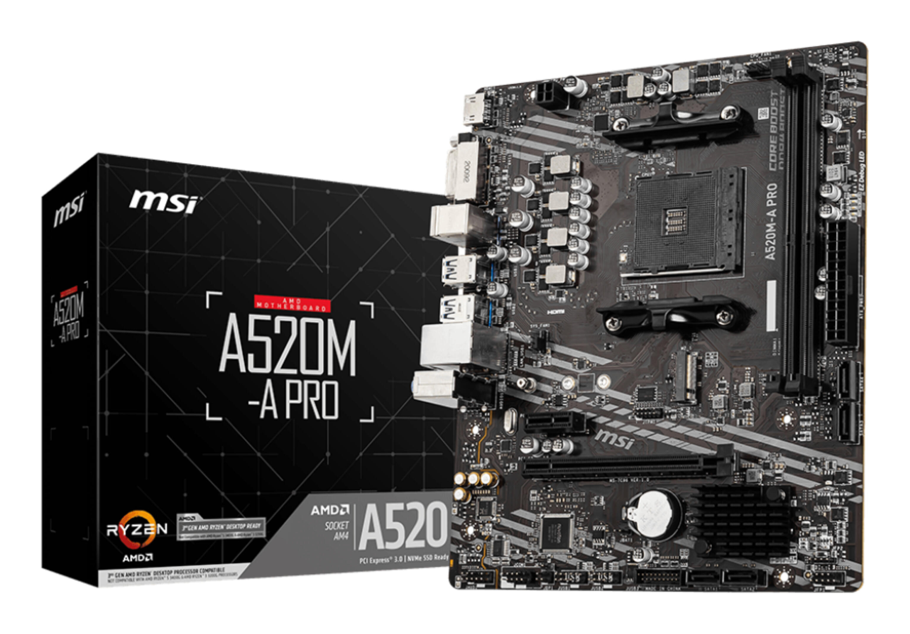 MSI Mainboard A520M-A PRO / 7C96-001R Black