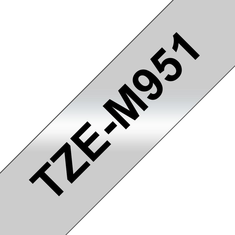 Brother Cinta de color TZE-M951 / TZEM951 Plata, negro