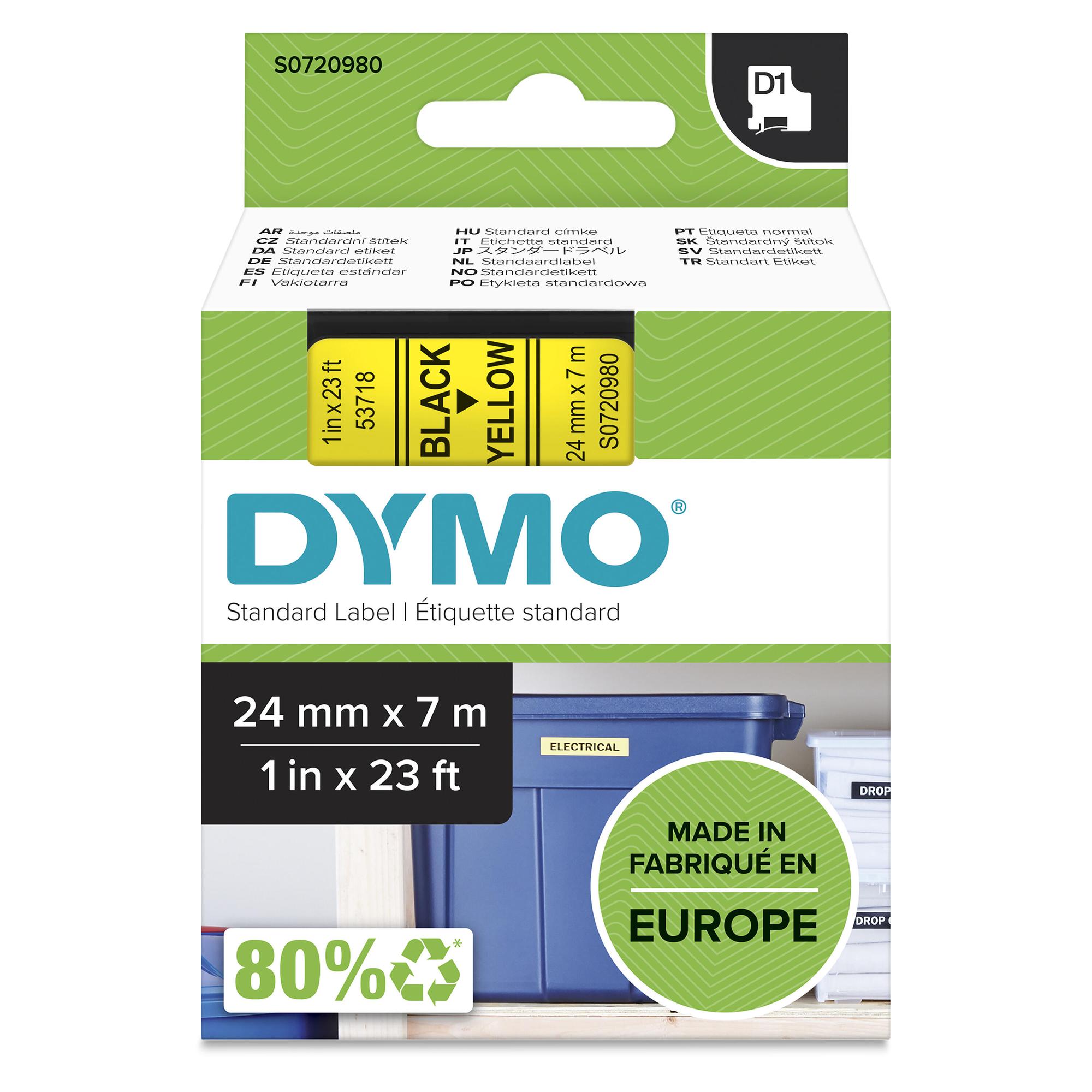 DYMO Cinta de color 53718 / S0720980 Negro, amarillo