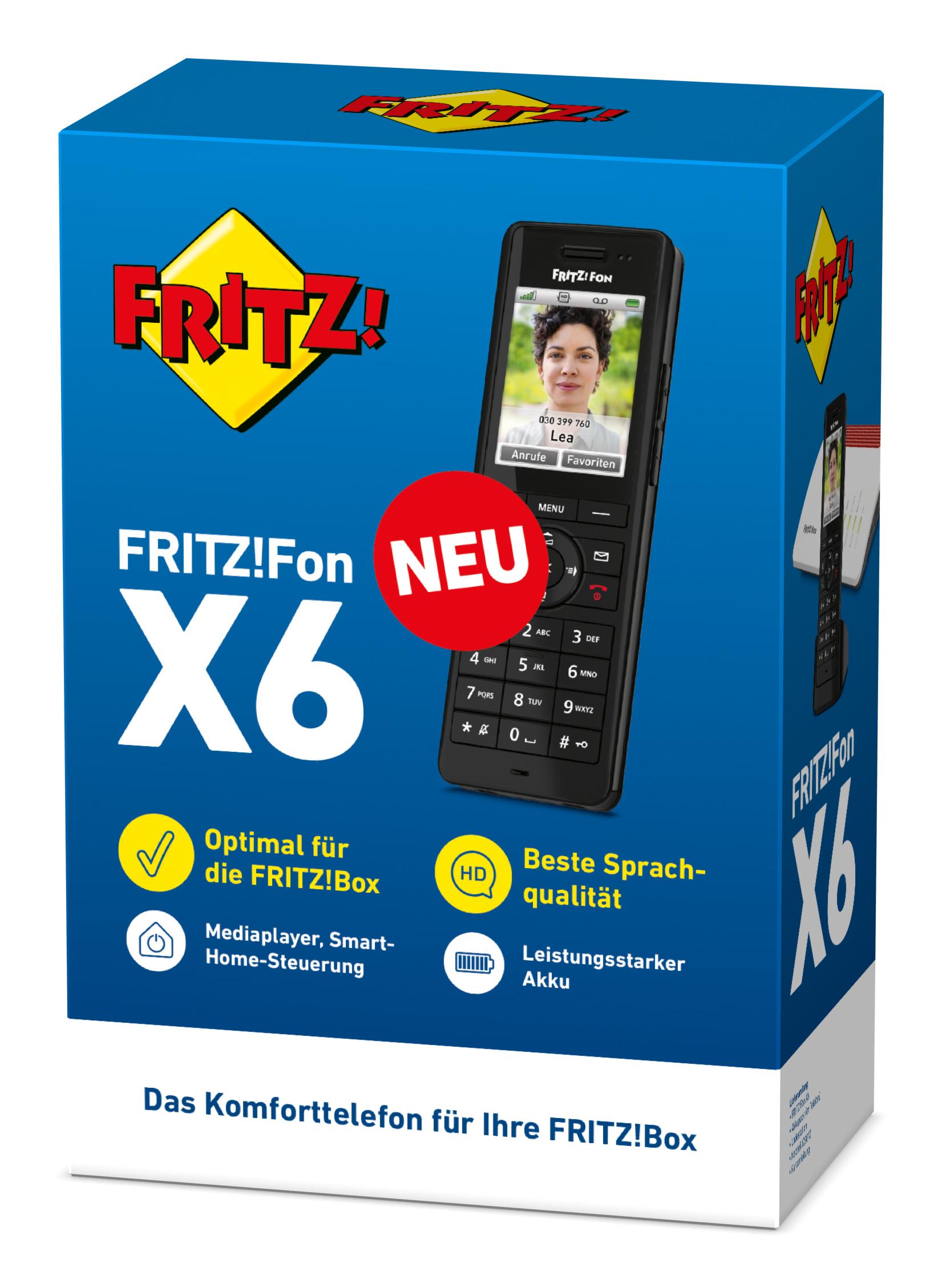 Fritz! Receptor telefónico X6 / 20002966 Negro 6,1 cm (2,4")