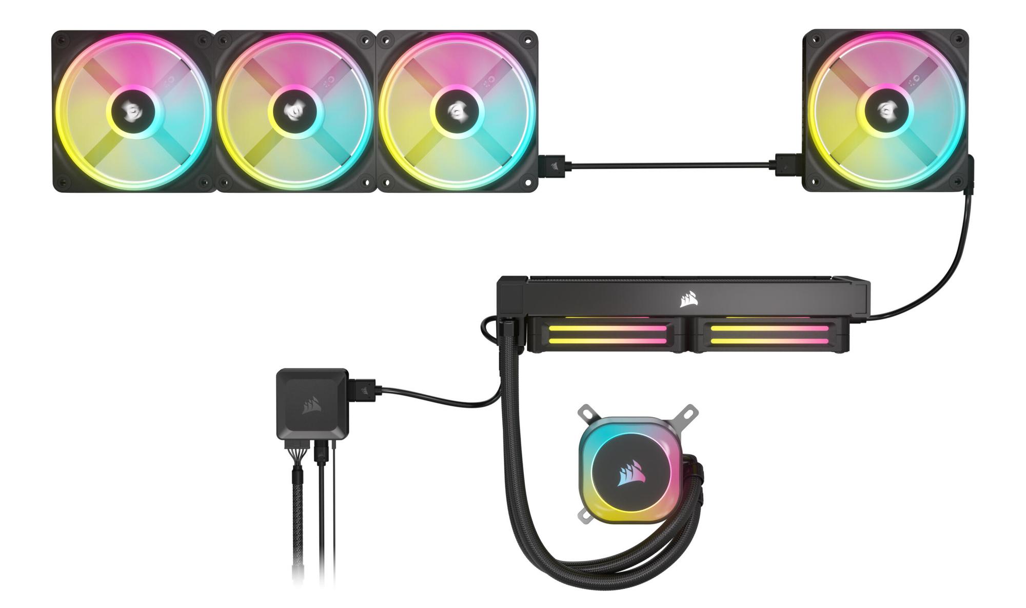 Corsair Ventilateur iCUE LINK QX120 RGB / CO-9051001-WW Noir, blanc