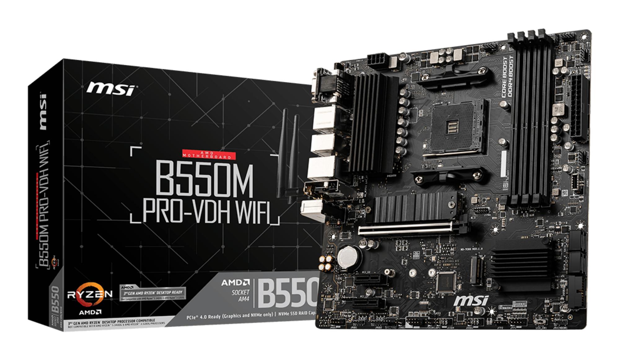 MSI Mainboard B550M PRO-VDH WIFI / 7C95-001R Black