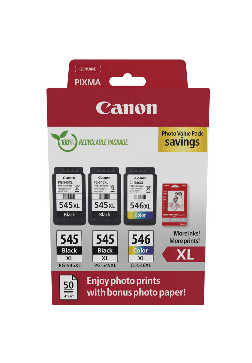 Canon Tinte PG-545XL/CL-546XL / 8286B015 2xBK,C,M,Y XL Multipack