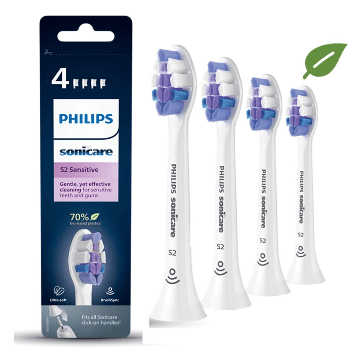 Philips Cabezal de cepillo sonic Sonicare S2 Sensitive / HX6054/10 Blanco 4-Pack
