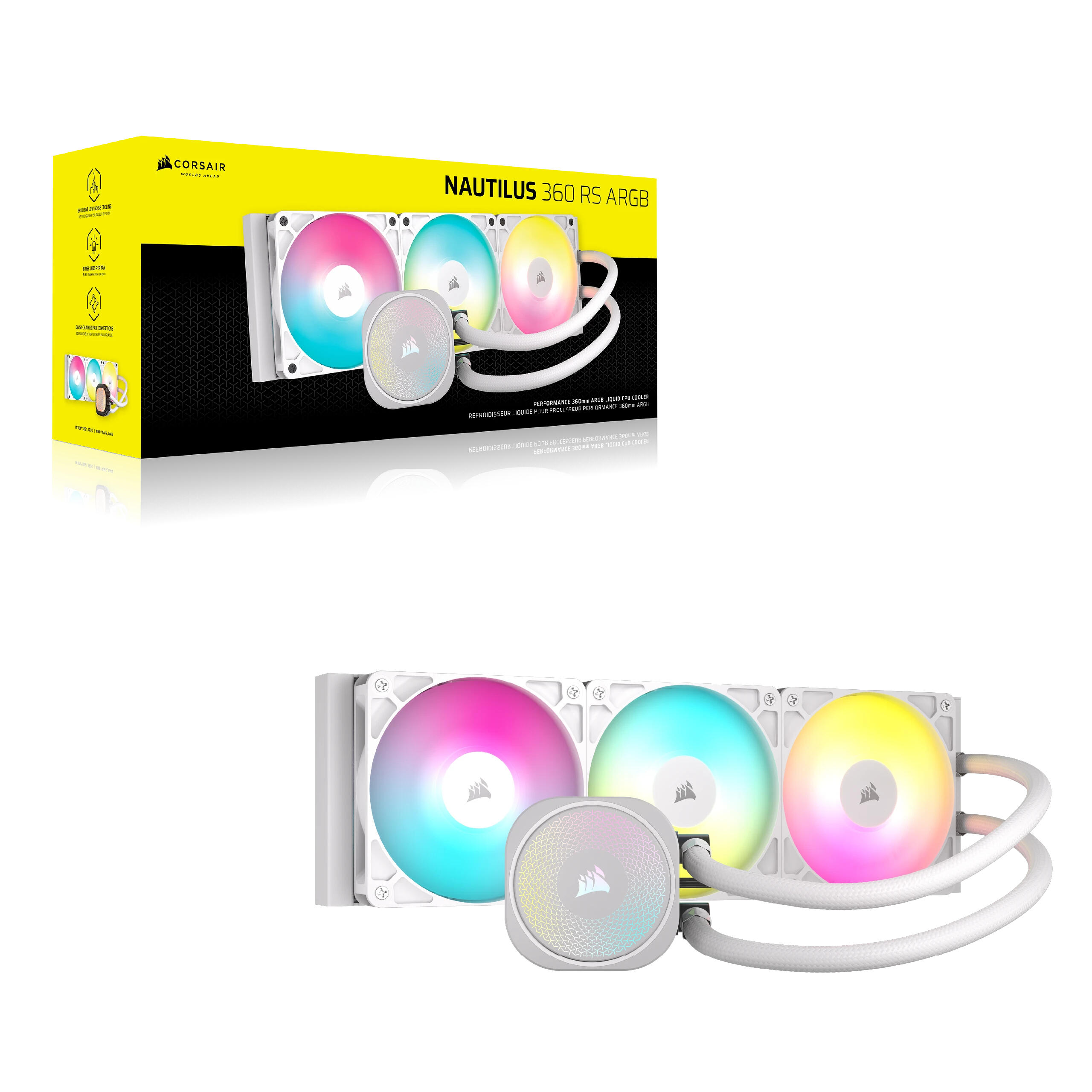 Corsair Water cooling NAUTILUS 360 ARGB / CW-9060095-WW White XL