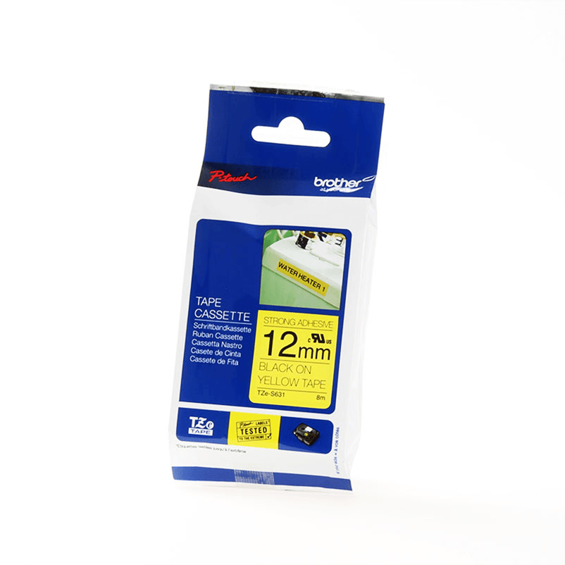 Brother Ruban encreur TZE-S631 Noir sur jaune