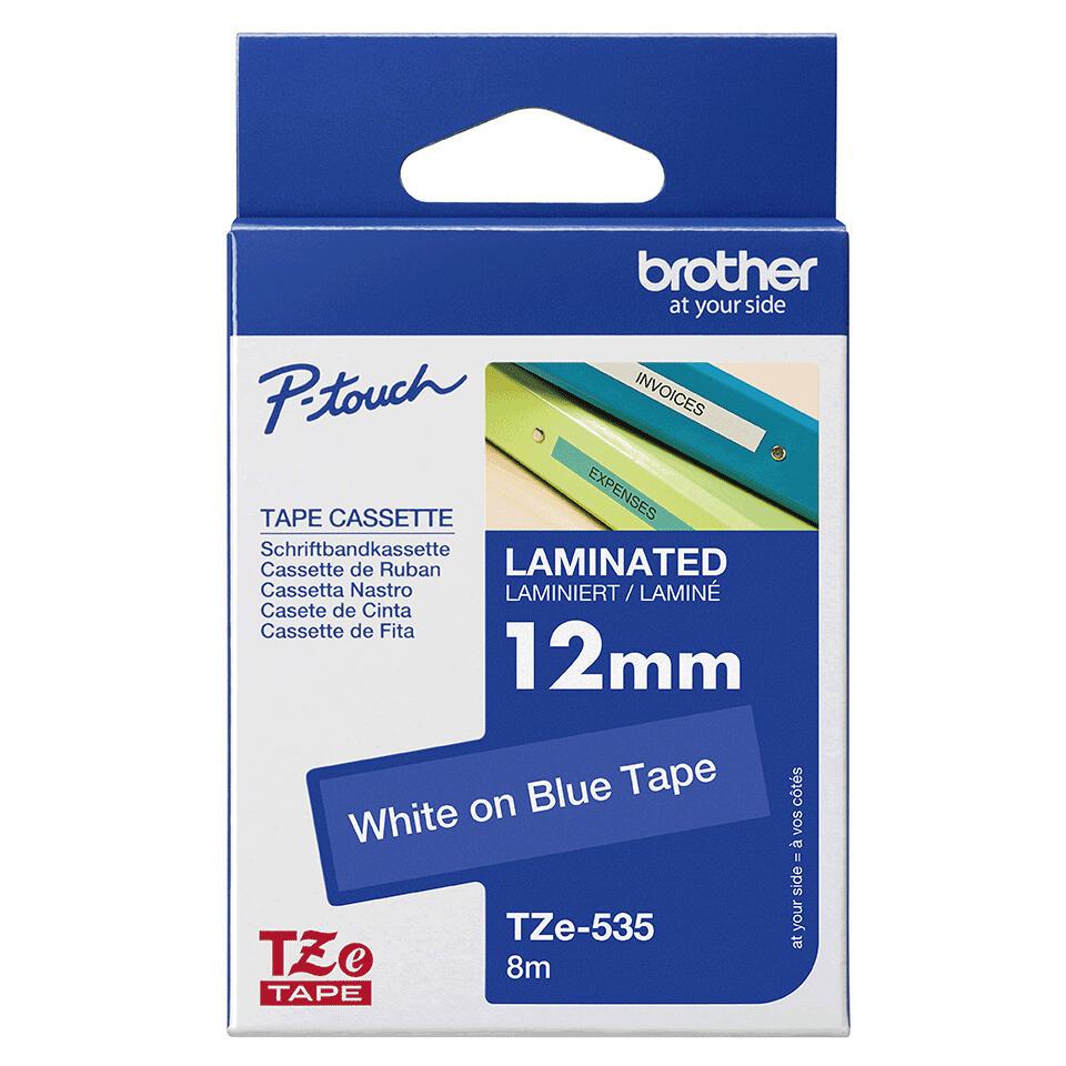 Brother Cinta de color TZE-535 / TZE535 Blanco, azul