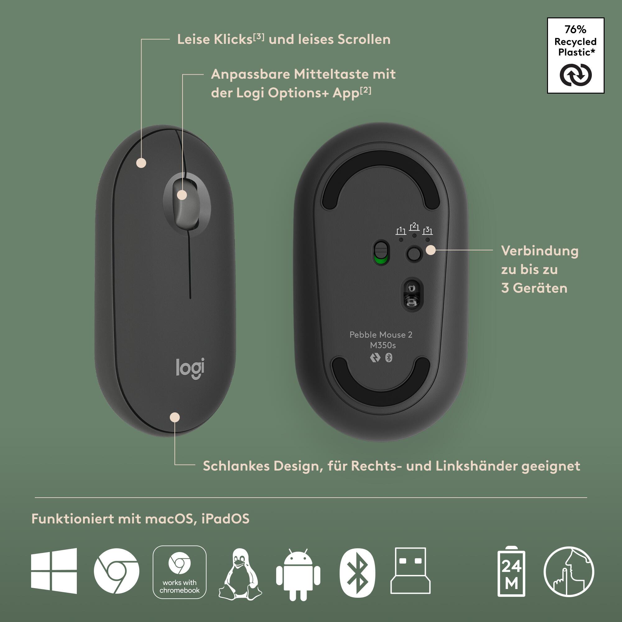 Logitech Souris Pebble 2 M350s / 910-007015 Graphite