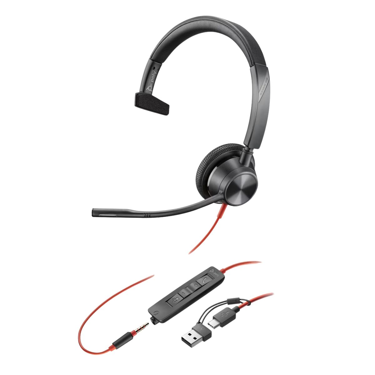 Poly Headset Blackwire 3315 / 8X217AA Schwarz