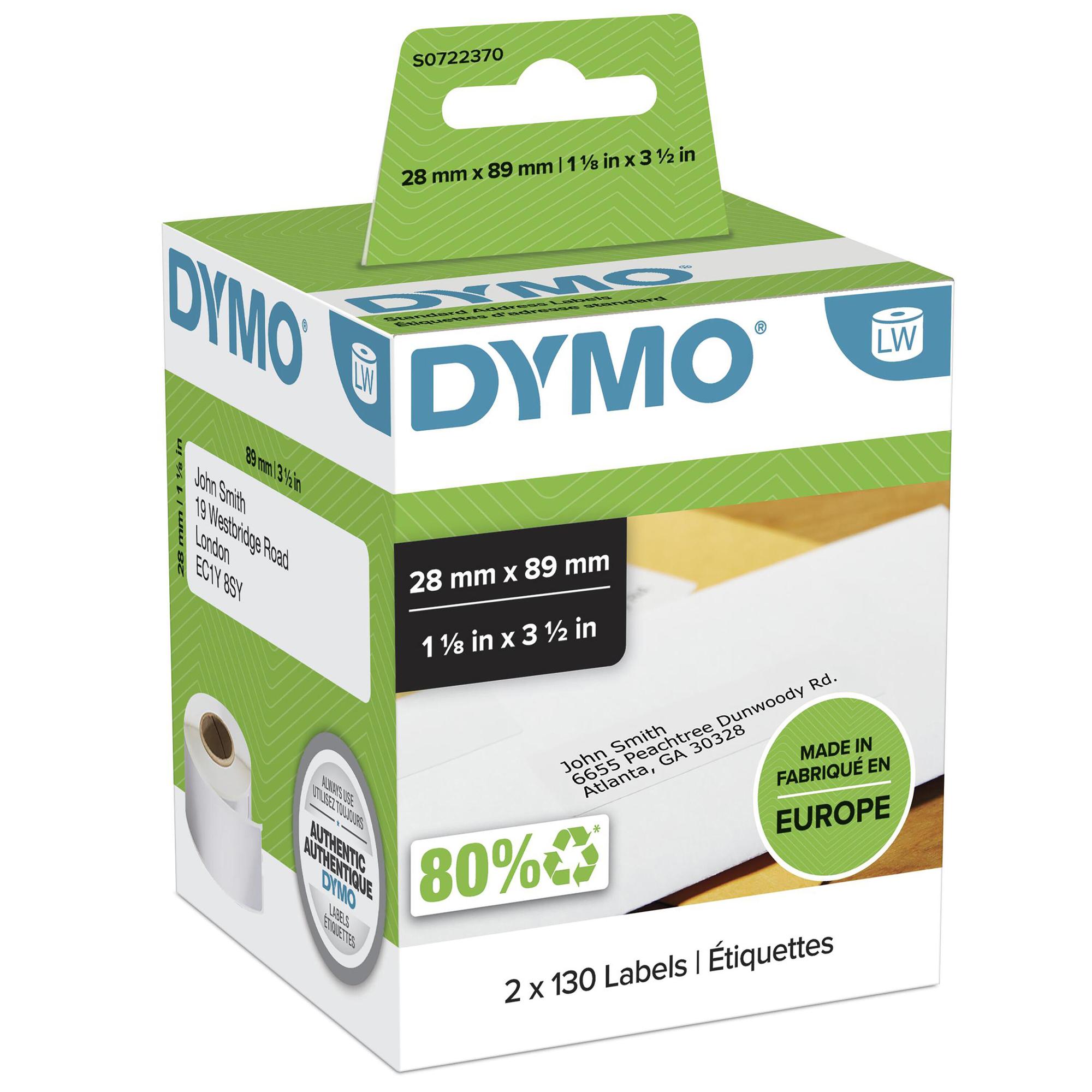 DYMO Etikett 99010 / S0722370 Schwarz, Weiß Doppelpack