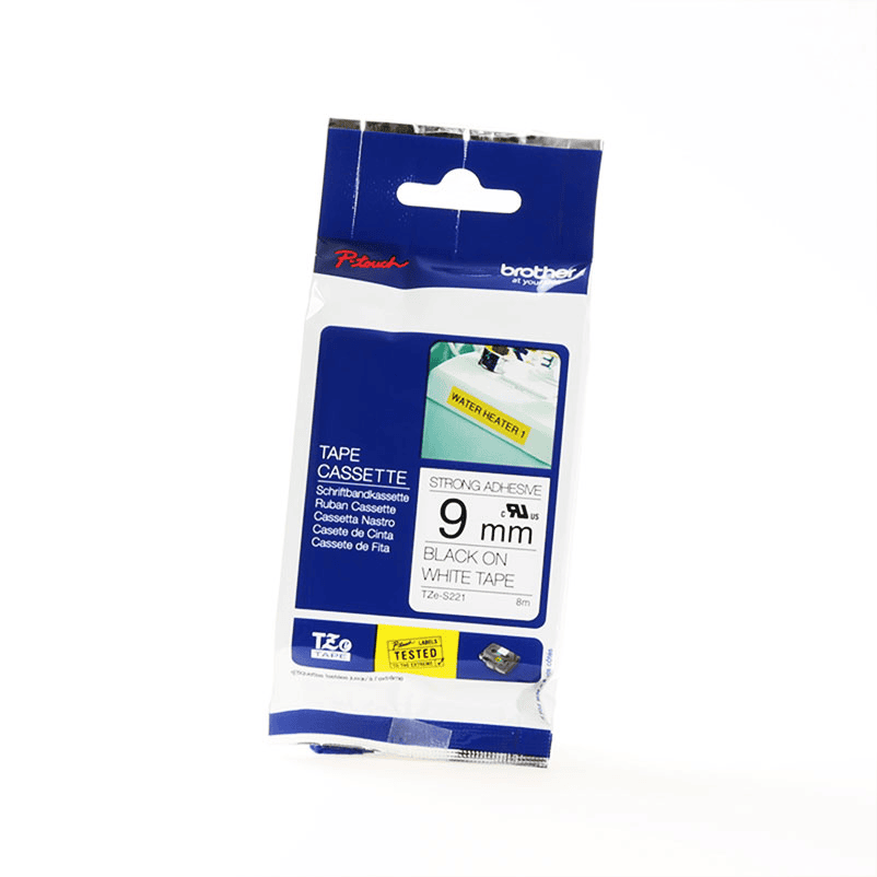Brother Nastro TZE-S221 / TZES221 Nero su Bianco