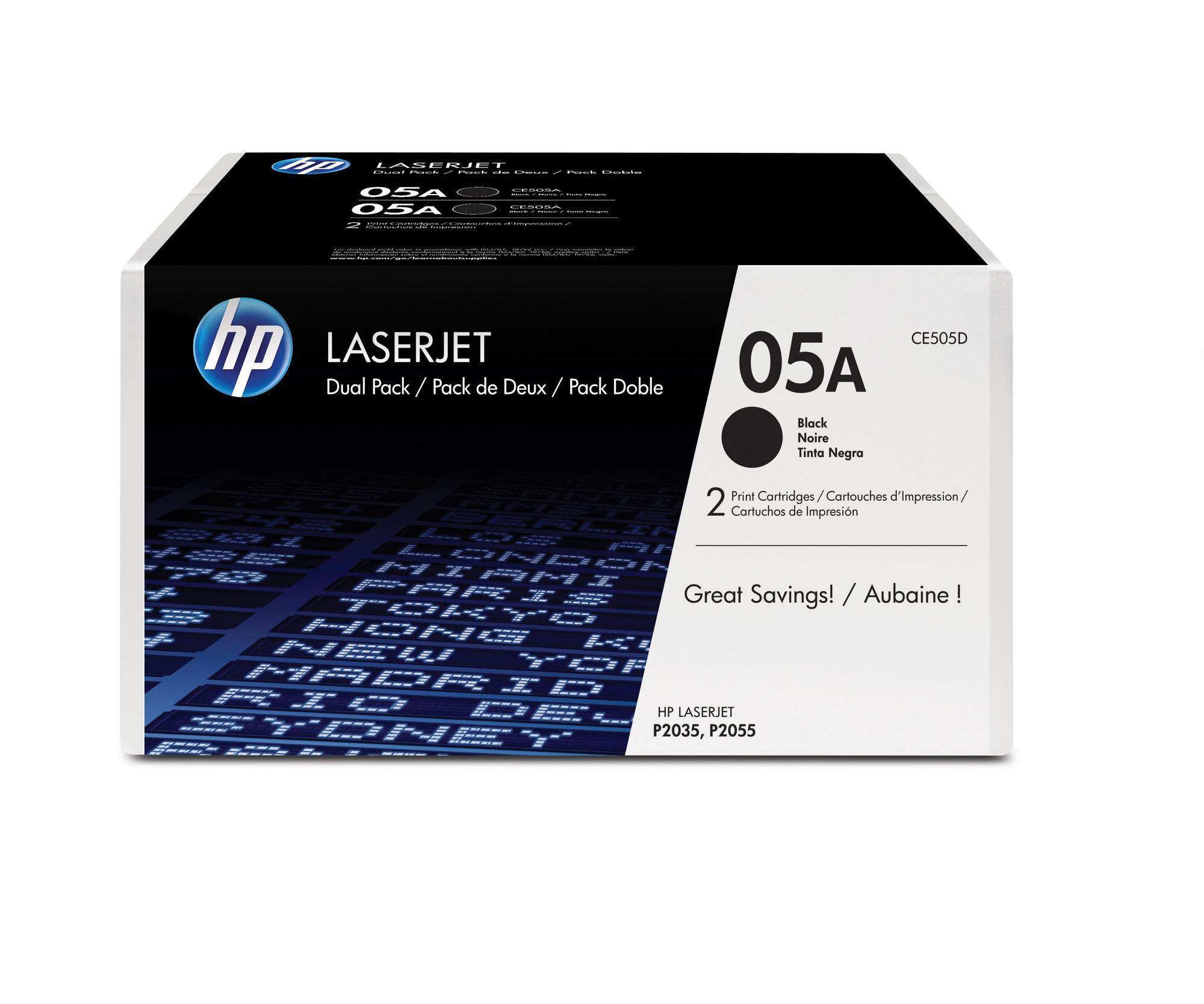 HP Toner 05A / CE505D Black Doppelpack