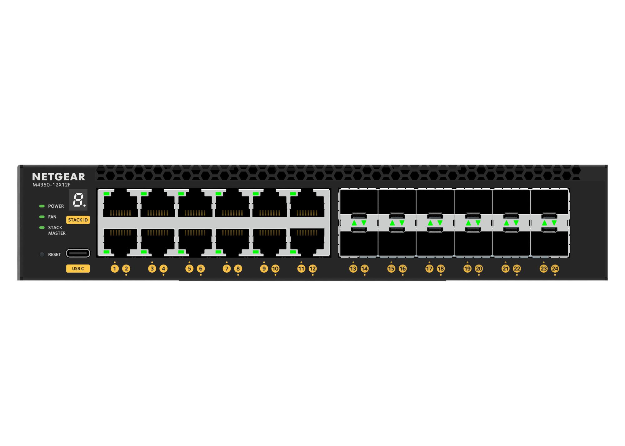 Netgear Interruptor M4350-12X12F / XSM4324-100NES Negro