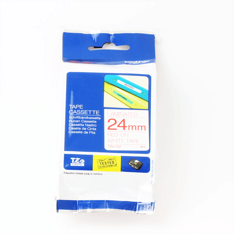 Brother Ruban encreur TZE-252 Rouge sur blanc
