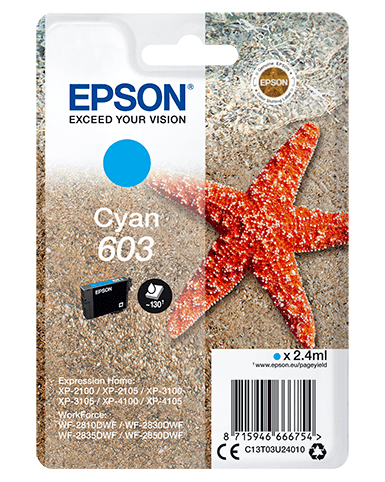 Epson Ink 603 / C13T03U24010 Cyan