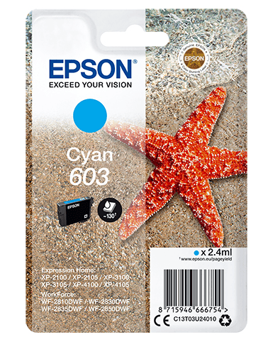 Epson Tinte 603 / C13T03U24010 Cyan