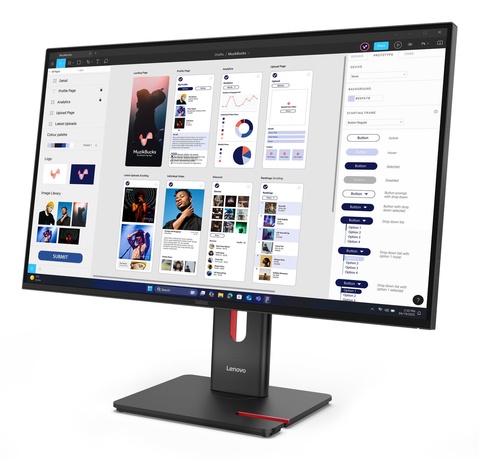 Lenovo Monitor T32UD-40 / 64B0GAT1EU Negro 80 cm (31,5")