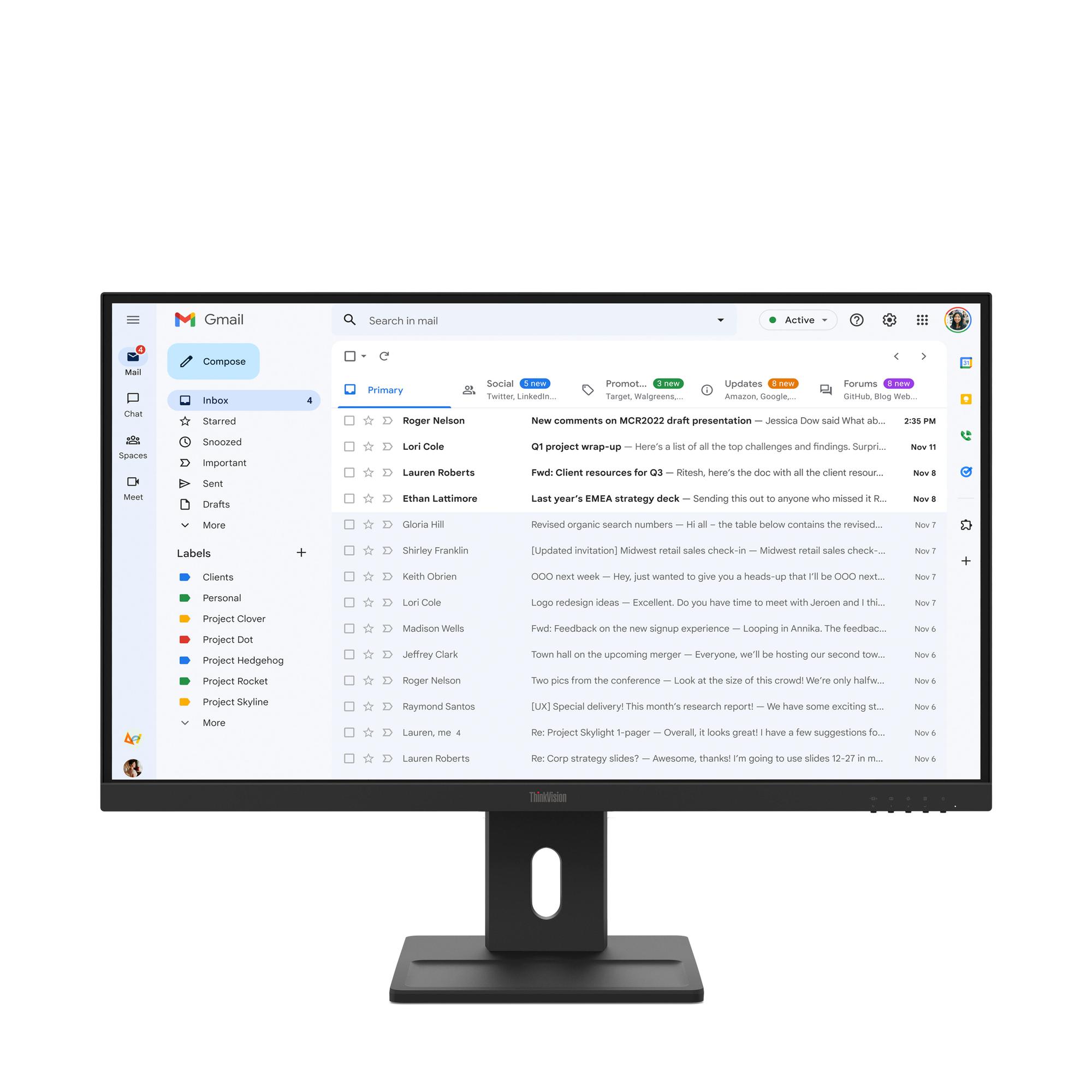 Lenovo Monitor ThinkVision E27-40 / 64BCMAT4EU Negro 68,6 cm (27")