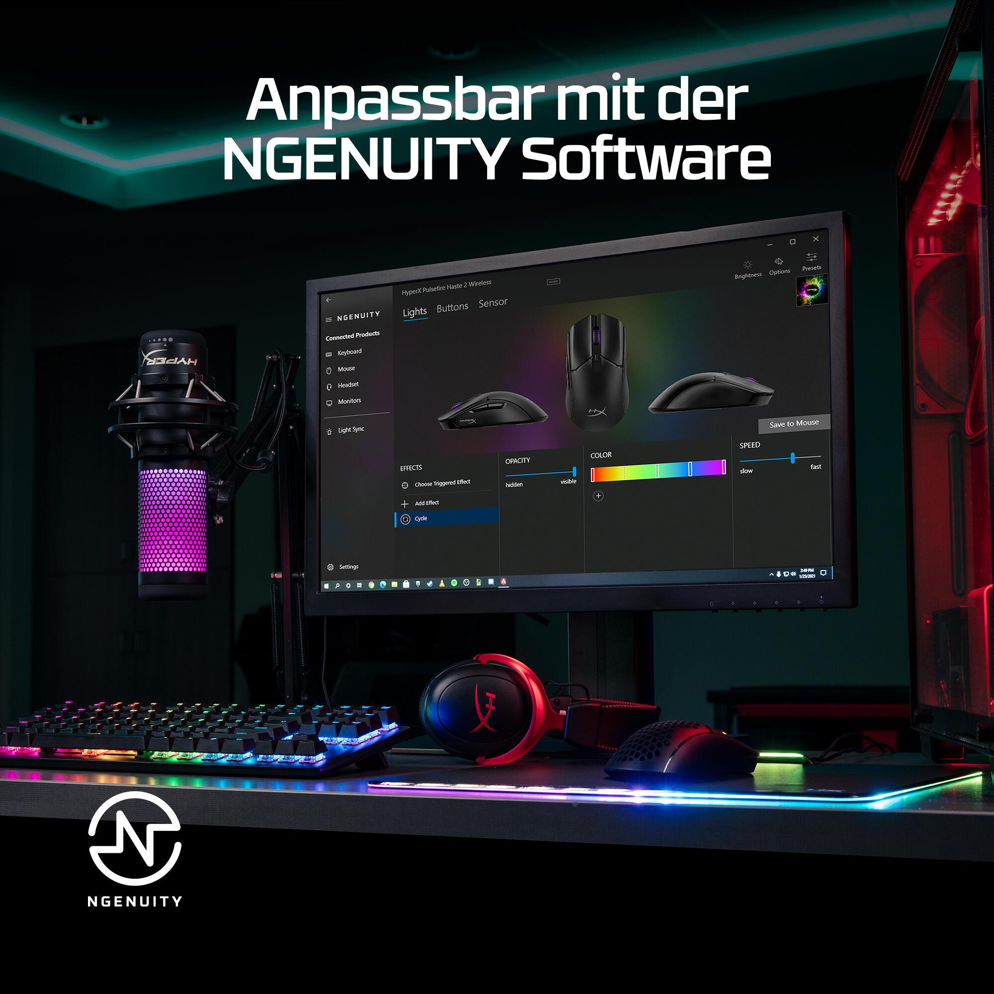 HyperX Ratón Pulsefire Haste 2 / 6N0B0AA Negro