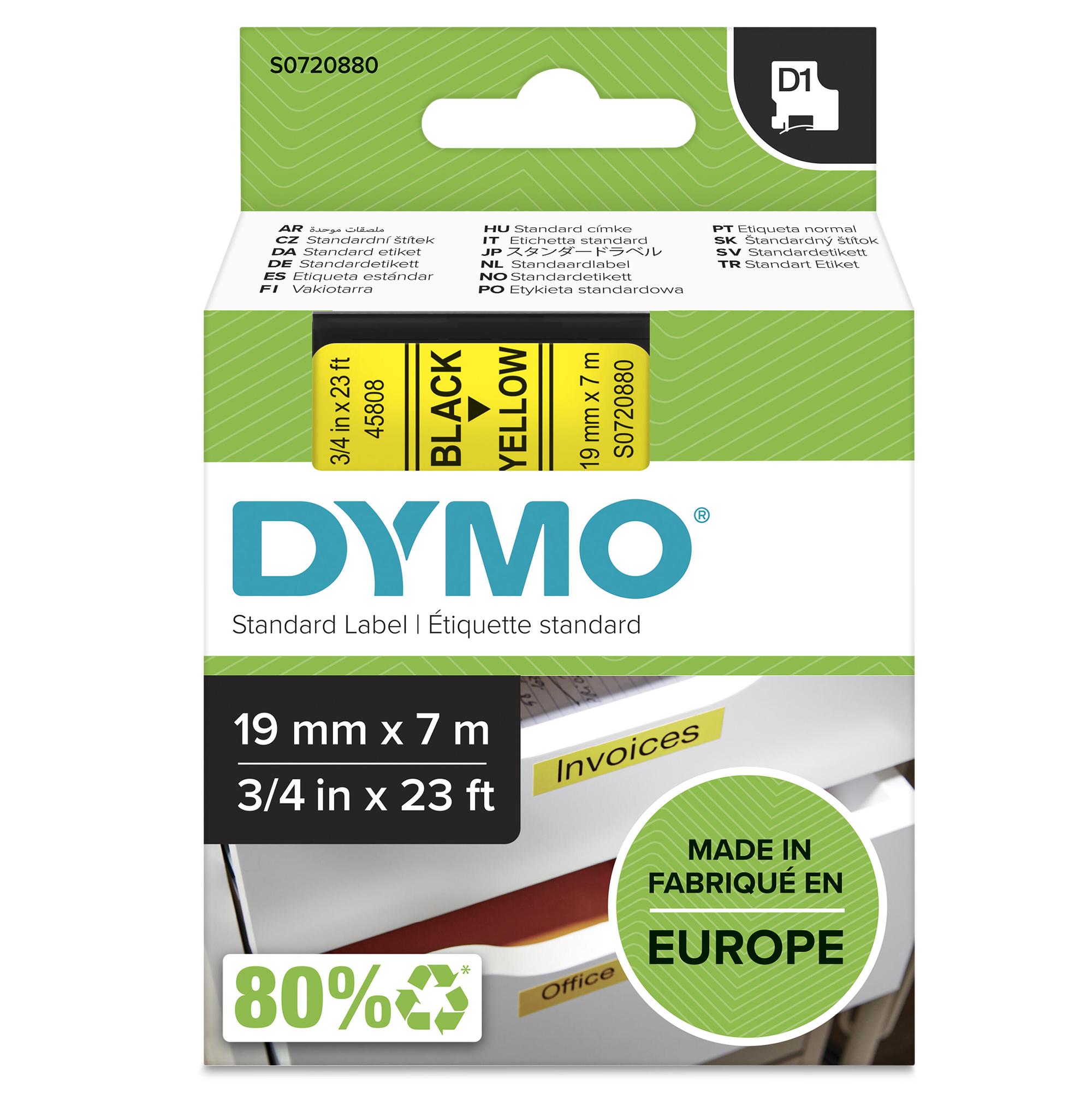 DYMO Cinta de color 45808 / S0720880 Negro, amarillo