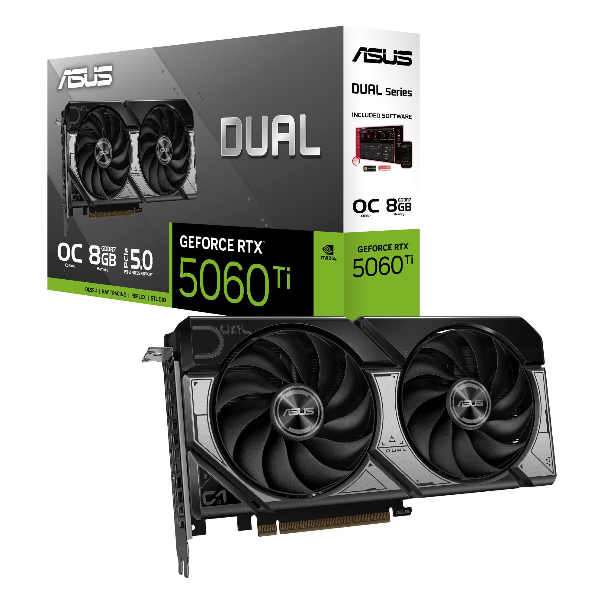 ASUS Graphics card DUAL RTX5060TI O8G / 90YV0MP2-M0NA00 Black, grey