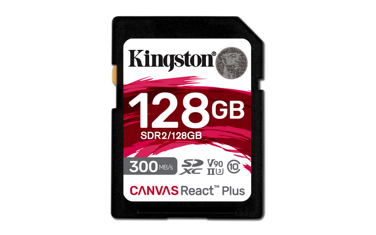 Kingston Tarjeta SD Canvas React Plus 128GB V90 / SDR2/128GB Blanco/Rojo