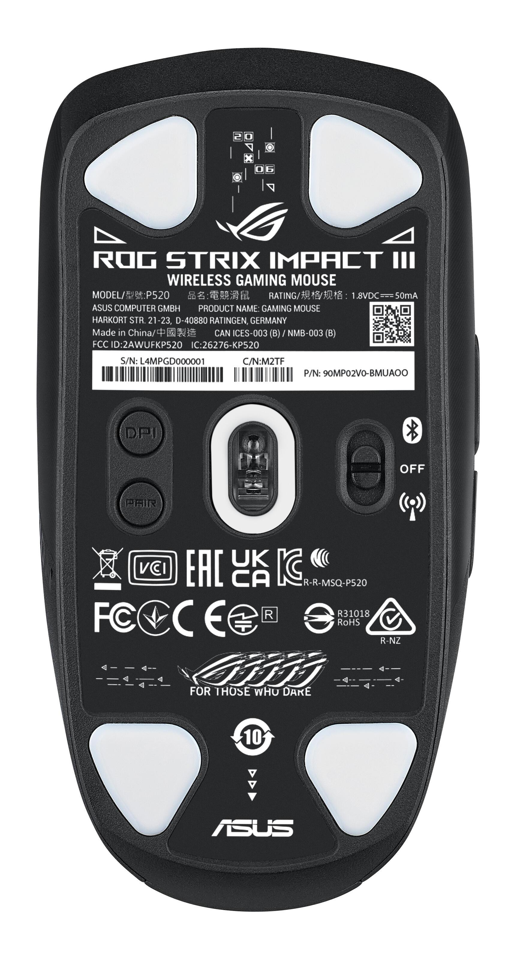 ASUS Souris ROG Strix Impact III / 90MP03D0-BMUA00 Noir